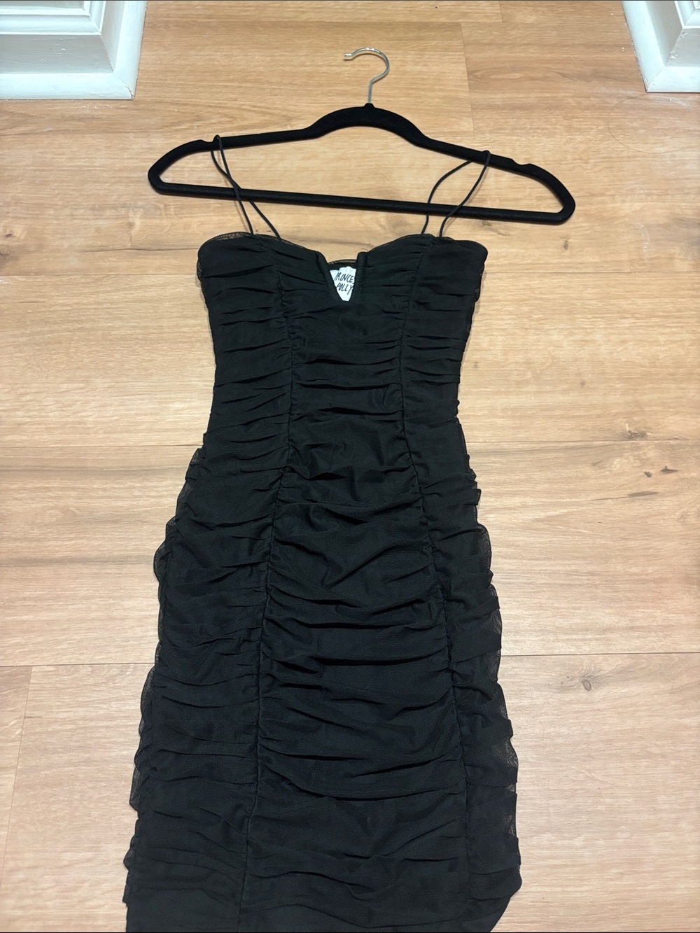 princess polly Black Ruched Strapless Bodycon Dress